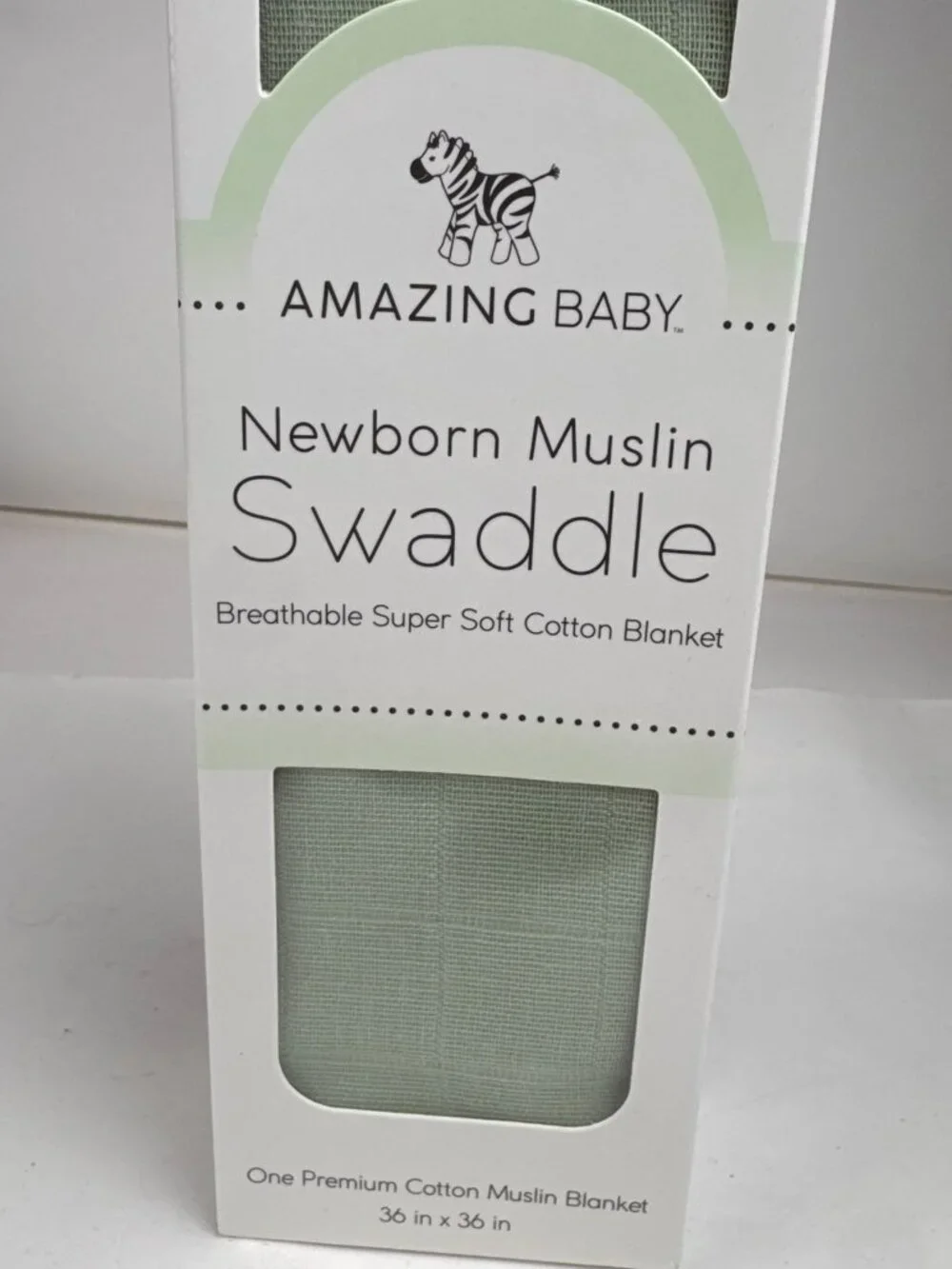 Amazing Baby Newborn Muslin Swaddle Blanket Unisex Baby Green 36x36